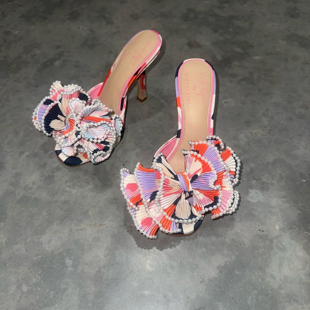 Sophia Webster Pink Multicolor Bow Heeled Sandals